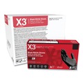 Disposable Gloves | Ammex BX344100 9.5 in. Long 3 mil Powder-Free Industrial Nitrile Gloves - Medium/Black (1000/Carton) image number 0