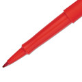 Pens | Paper Mate 8420152 Medium 0.7 mm Point Guard Flair Felt Tip Porous Point Stick Pen - Red Ink, Red Barrel (1-Dozen) image number 2