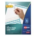 Dividers & Tabs | Avery 11446 Index Maker 11 in. x 8.5 in. 5-Tab Print and Apply Clear Label Dividers - White (25/Box) image number 0