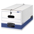 Boxes & Bins | Bankers Box 0070409 12 in. x 24.13 in. x 10.25 in. STOR/FILE Medium-Duty Strength Storage Boxes for Letter Files - White/Blue (20/Carton) image number 0