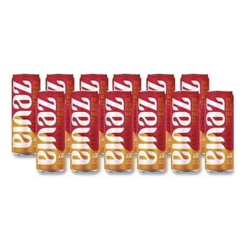 BEVERAGES AND DRINK MIXES | Zevia 01951-12 12 oz Can Mango Ginger Zero Sugar Naturally Sweetened Energy Drink (12/Carton)