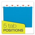 File Folders | Pendaflex 81603 1/5-Cut Tabs Letter Size Colored Hanging Folders - Blue (25/Box) image number 3