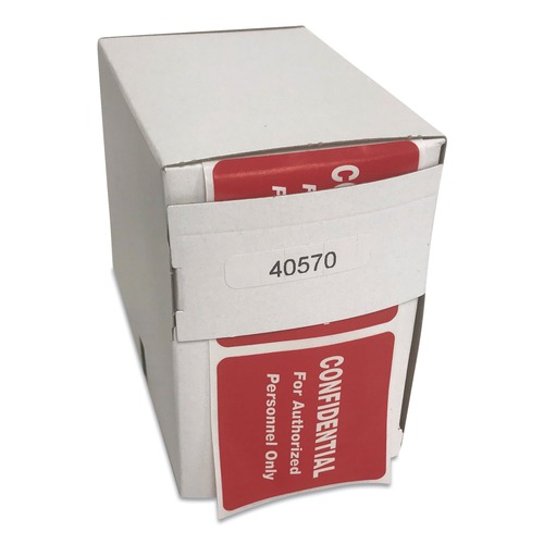 Labels | Tabbies 40570 2 in. x 2 in. CONFIDENTIAL For Authorized Personnel Only HIPAA Labels - Red (500/Roll) image number 0