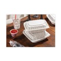 Food Trays, Containers, and Lids | Pactiv Corp. YCNW0205 9 x 6 x 3.1 EarthChoice Vented Microwavable MFPP Plastic Hinged Lid Container - White (170/Carton) image number 6