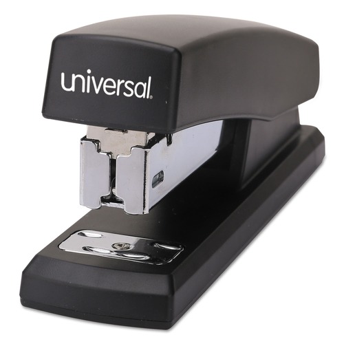 Staplers | Universal UNV43119 20-Sheet Capacity Half-Strip Stapler - Black image number 0