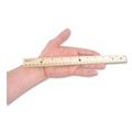 Office & Office Supplies | Westcott 10702 12 in. Long 3-Hole Punched Wood Ruler English and Metric With Metal Edge image number 2