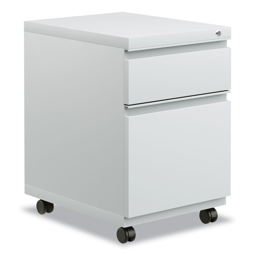 Office Filing Cabinets & Shelves | Alera ALEPBBFLG 14.96 in. x 19.29 in. x 21.65 in. 2-Drawer File Pedestal with Full-Length Pull - Light Gray image number 0