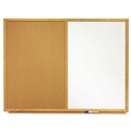 Bulletin Boards | Quartet S554 48 in. x 36 in. Oak Finished Fiberboard (MDF) Frame Combination Board - Brown/White Surface image number 0