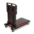  | Rubbermaid Commercial FG430000BLA 23.88 in. x 45.13 in. x 34.38 in. 400 lbs. Capacity 2 Shelves Plastic Convertible Utility Cart - Black image number 3