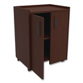 Office Filing Cabinets & Shelves | Safco 8953MH 23 in. x 18 in. x 31 in. 3 Shelves Engineered Wood Mobile Refreshment Center - Mahogany image number 2