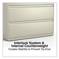 Office Filing Cabinets & Shelves | Alera 25508 42 in. x 18.63 in. x 52.5 in. 4 Legal/Letter Size Lateral File Drawers - Putty image number 4