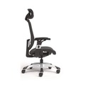 Office Chairs | Alera ALEMV41BME18 17.24 in. to 20.98 in. Seat Height Support Up to 275 lbs. Minerva Ergonomic Mesh Swivel Task Chair - Black Seat/Back, Silver Base image number 3