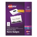 Avery | Avery 08781 4 in. x 3 in. Horizontal Magnetic Style Name Badge Kit - White (48/Pack) image number 0