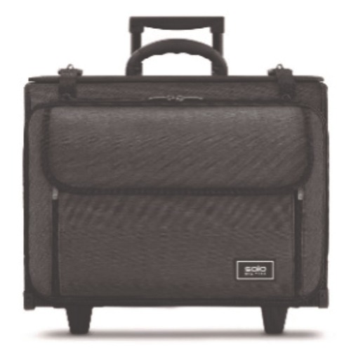 Office & Office Supplies | SOLO B151410 Morgan 18.13 in. x 7.13 in. x 13.5 in. Recycled Rolling Catalog Case Fits Devices Up to 17.3 in. - Black/Gray image number 0