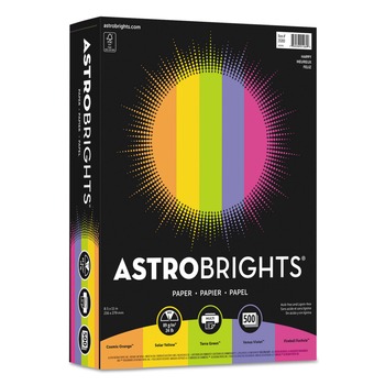 Astrobrights 21289RFID 8.5 in. x 11 in. 24 lbs. Bond Weight Happy Assortment Color Paper - Assorted Happy Colors (500/Ream)