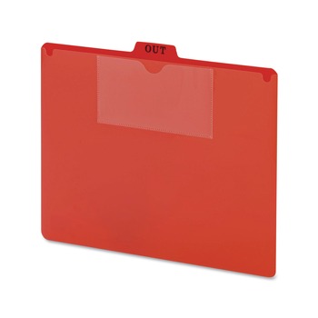 Smead 51920 2-Pocket Style 1/5-Cut Top Tab Out 8.5 in. x 11 in. Poly Out Guide - Red (50/Box)