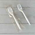 Cutlery | Boardwalk BWKFORKMWPPIW 5.51 in. Long Mediumweight Wrapped Polypropylene Plastic Fork Cutlery - White (1000/Carton) image number 2