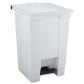 Trash & Waste Bins | Rubbermaid Commercial FG614400WHT 12 Gallon Indoor Utility Step-On Plastic Waste Container - White image number 0