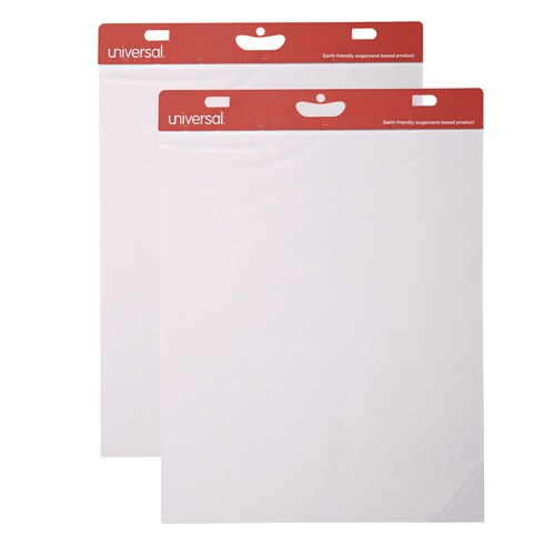 Notebooks & Pads | Universal UNV45600 27 in. x 34 in. Renewable Resource Sugarcane Based Easel Pads - Unruled, White (50 Sheets/Pad, 2 Pads/Carton) image number 0
