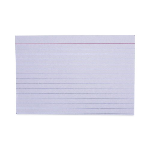 Flash Cards | Universal UNV47230EE 4 in. x 6 in. Index Cards - Ruled, White (100/Pack) image number 0