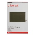 File Folders | Universal UNV14153 1/5-Cut Tab Box Bottom Hanging File Folders - Legal Size, Standard Green (25/Box) image number 0