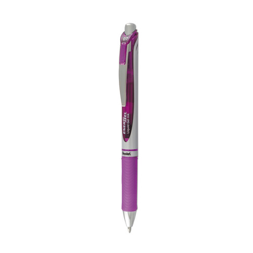 Pens | Pentel BL77-V Medium 0.7 mm EnerGel RTX Retractable Gel Pen - Violet Ink, Violet/Gray Barrel image number 0