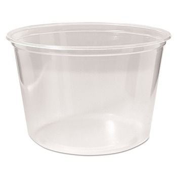 Fabri-Kal 000000000009505102 4.6 in. Diameter x 3 in. h 16 oz Microwavable Plastic Deli Containers - Clear (500/Carton)