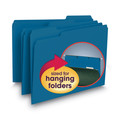 File Folders | Smead 10287 1/3-Cut Tabs Assorted Letter Size 0.75 in. Expansion Interior File Folders - Sky Blue (100/Box) image number 3