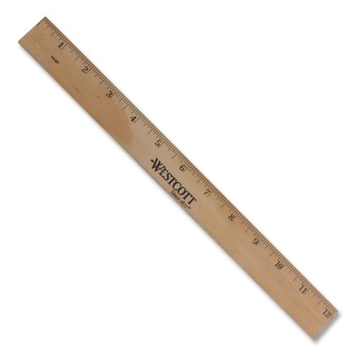 Office & Office Supplies | Westcott 10375 12 in. Long Metric and 1/16 in. Scale with Single Metal Edge Wood Ruler image number 0