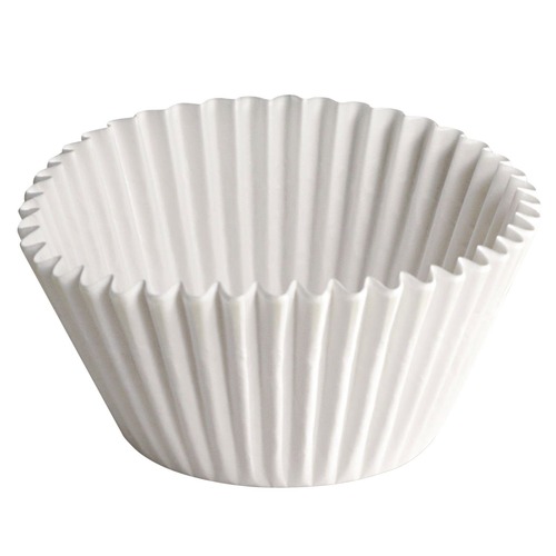 Cups and Lids | Hoffmaster 610070 2.25 Diameter x 1.88 h Fluted Paper Bake Cups - White (500/Pack, 20 Packs/Carton) image number 0