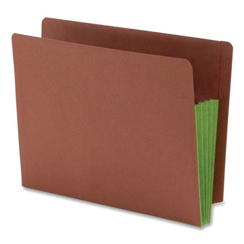Smead 73680 3.5 in. Expansion Drop-Front End Tab File Pockets - Redrope/Green/Letter Size (10/Box)