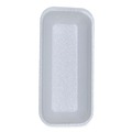 Food Trays, Containers, and Lids | GEN 15WH 8.38 in. x 3.94 in. x 1.1 in. #1.5 Meat Trays - White (1,000/Carton) image number 1