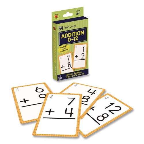 Flash Cards | Carson-Dellosa 0769677118 Addition 0 to 12 Flash Cards, 3.25  x 5.25, Assorted Colors, 54 Cards image number 0