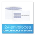 Paper & Printables | Adams 2219C 5.63in. x 9in. Gummed Closure Commercial Flap W-2 Laser Double Window Envelope - White (24/Pack) image number 1