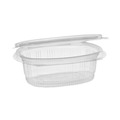 Food Trays, Containers, and Lids | Pactiv Corp. 0CA910120000 EarthChoice 4.92 in. x 5.87 in. x 1.89 in. 12 oz. Recycled PET Hinged Plastic Container - Clear (200/Carton) image number 2