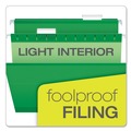 File Folders | Pendaflex 04153 1/5 BGR 1/5-Cut Tabs Colored Reinforced Hanging Legal Folders - Bright Green (25/Box) image number 3