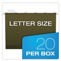 File Folders | Pendaflex 42701EE 1/5-Cut Ready-Tab Extra Capacity Reinforced Colored Letter Size Hanging Folders - Standard Green (20/Box) image number 5