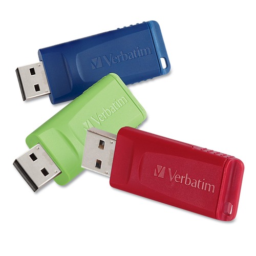 Office Electronics & Batteries | Verbatim 99811 32 GB Store 'n' Go USB Flash Drive - Assorted Colors (3/Pack) image number 0