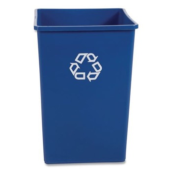 Rubbermaid Commercial FG395873BLUE 35 gal. Plastic Square Recycling Container - Blue