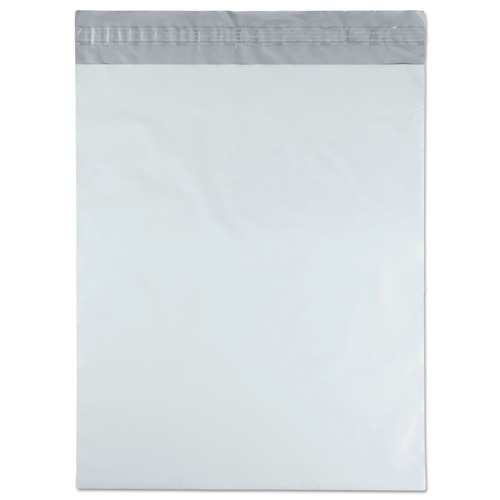 Just Launched | Quality Park QUA46200 #5 1/2 Square Flap with Perforated Strip Redi-Strip Adhesive Closure 14 in. x 17 in. Poly Mailer - White (100/Pack) image number 0