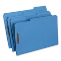 Back to School Sale | Universal UNV13525 1/3-Cut Tabs Deluxe Reinforced Top Tab Folders with Fasteners - Legal Size, Blue (50/Box) image number 1