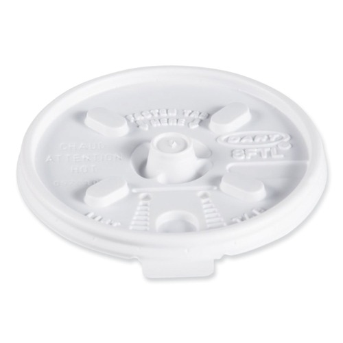  | Dart 8FTL Lift 'n' Lock 8 oz. Foam Cup and Container Lids - White (1000/Carton) image number 0