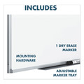 White Boards | Mead 85356 36 in. x 24 in. Dry Erase Board with Aluminum Frame - White Surface/Satin Aluminum Frame image number 1