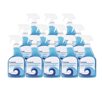 GLASS CLEANERS | Boardwalk 585600-12ESSN 32 oz. Trigger Spray Bottle Industrial Strength Glass Cleaner with Ammonia - Unscented (12/Carton)