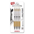 Pens | Zebra 27254 F-301 Signature Series Earthy Tones Fine 0.7 mm. Retractable Ballpoint Pen - Black Ink/Sandstone Barrel (4/Pack) image number 0