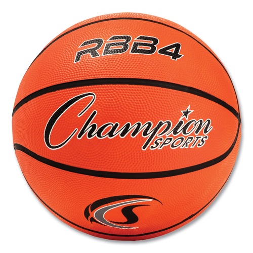Breakroom Supplies | Champion Sports RBB4 No. 6 Intermediate Size Rubber Sports Ball For Basketball - Orange image number 0