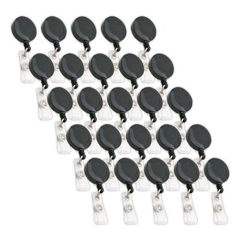 PRODUCTS | SICURIX BAU68424 30 in. ID Slide-Style Belt Clip Card Reels - Black (25/Pack)