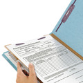 File Folders | Smead 18730 1 Divider Four SafeSHIELD Fasteners Legal Size Four-Section Pressboard Top Tab Classification Folders - Blue (10/Box) image number 4