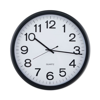 Universal UNV11641 13.5 in. Round Wall Clock - Black Case