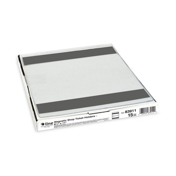 C-Line 83911 Super Heavy-Duty Top Load 8.5 in. x 11 in. Insert Magnetic Shop Ticket Holders - Clear Front (15/Box)